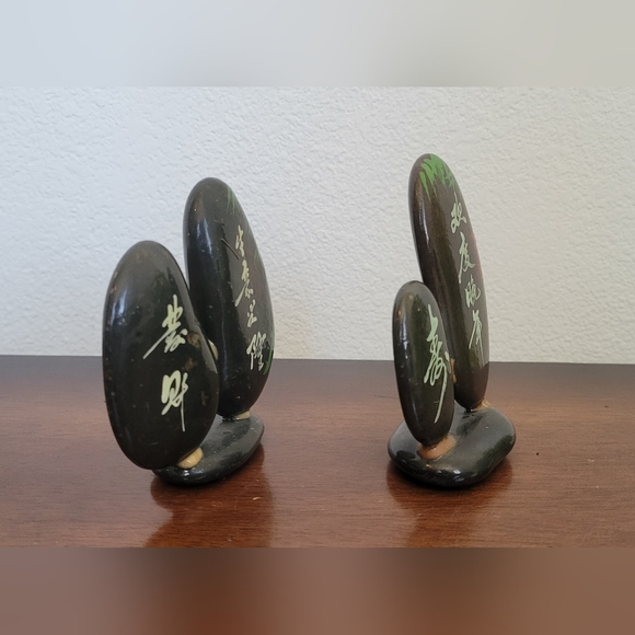 Decorative Set Pair Chinese Proverbs Rocks - Picture 3 of 6
